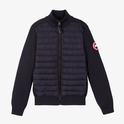 CANADA GOOSE BLUE DOWN PADDED KNIT JACKET