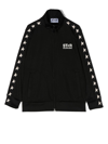 Golden Goose Boy's Zipped Star-printed Track Jacket In Black