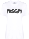 Msgm Logo Short-sleeved T-shirt In White