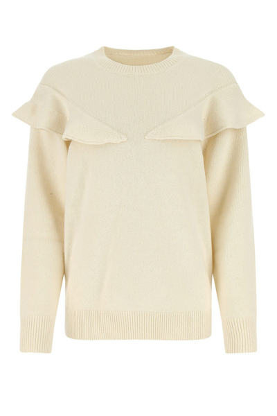Chloé Off-white Ruffled Sweater In Cream