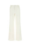 Miu Miu Ivory Denim Wide-leg Jeans White  Donna 28