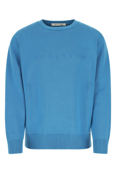 Alyx 1017  9sm Logo Printed Crewneck Jumper In Blue