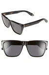Givenchy 58mm Flat Top Sunglasses - Black/ Grey In Black/ Grey