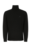 Polo Ralph Lauren Logo-embroidered Turtleneck Wool Sweater In Black