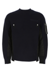 Sacai Dark Blue Wool Sweater Blue  Uomo 3