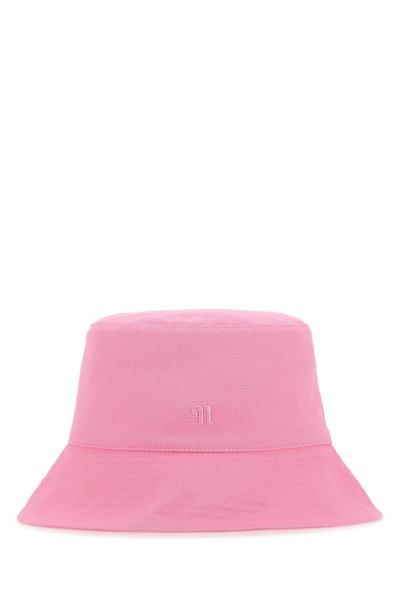 Nanushka Caran Monogram-embroidered Bucket Hat In Pink
