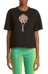 Area Crystal Flower Relaxed Fit T-shirt In Black