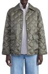 Lafayette 148 Regenerated Poly Tech Quilted Down Reversible Jacket In Green