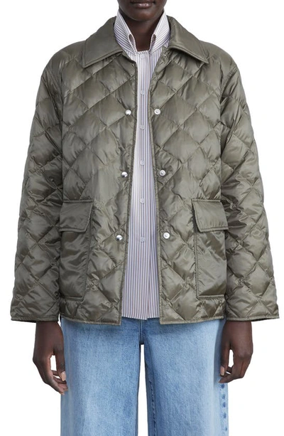 Lafayette 148 Regenerated Poly Tech Quilted Down Reversible Jacket In Ficus