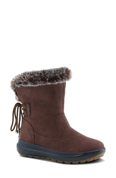 Flexus By Spring Step Snowbird Waterproof Faux Fur Lined Boot In Brown