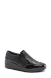Flexus By Spring Step Concha Wedge Sneaker In Black
