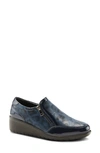 Flexus By Spring Step Concha Wedge Sneaker In Navy