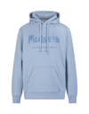 ALEXANDER MCQUEEN MAN LIGHT BLUE MCQUEEN GRAFFITI HOODIE