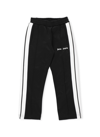 Palm Angels Logo-print Striped Jersey Track Pants In Black White