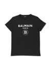 Balmain Cotton Graphic Logo Tee In Nero/bianco