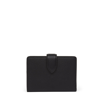 Smythson Panama Small Continental Leather Purse In Black
