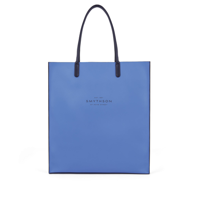 Smythson Kingly Tote Bag In Blue