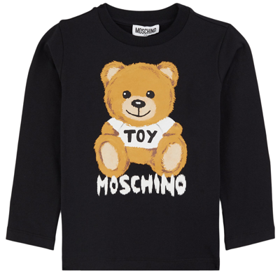 Moschino Kid-teen Branded T-shirt Black