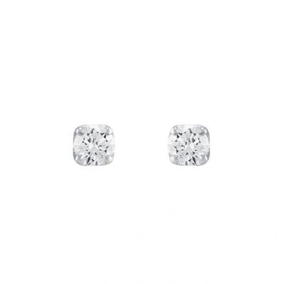 Pre-owned Welry Lab Diamond Stud Earrings In White Gold
