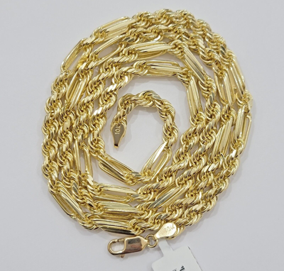 Pre-owned My Elite Jeweler Solid 10k Gold Milano Rope Chain Necklace 24" 4.5mm Men's 10kt Yellow Gold, Real