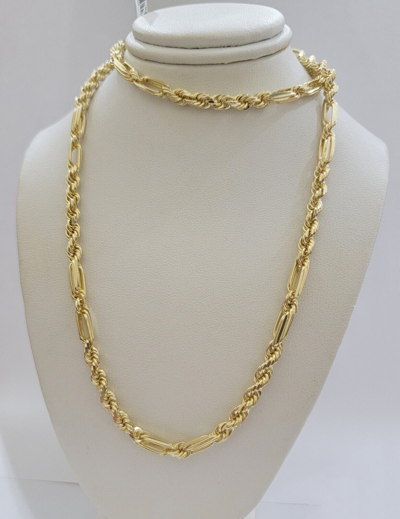 Pre-owned My Elite Jeweler Solid 10k Gold Milano Rope Chain Necklace 20" 4.5mm Men's 10kt Yellow Gold, Real