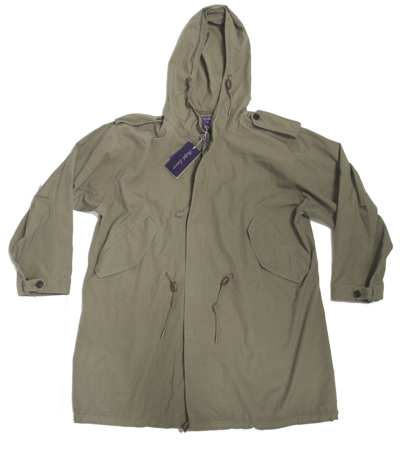 Pre-owned Ralph Lauren Purple Label $1,690  Collection Green Twill Anorak Parka Jacket 2 4