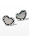 Lagos Maya 12mm Inlay Heart Stud Earrings In Mother Of Pearl