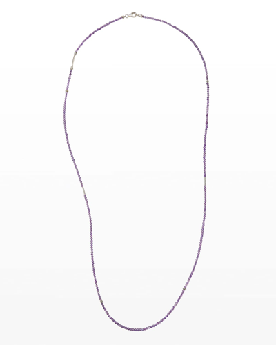 Lagos Sterling Silver Caviar Icon Amethyst Five Station Strand Necklace, 34 In Purple