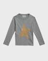 Golden Goose Kids' Girl's Long-sleeve Star T-shirt In Whitegold