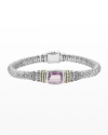 Lagos 18k Gold And Sterling Silver Caviar Color Bracelet With Amethyst In Amethyst