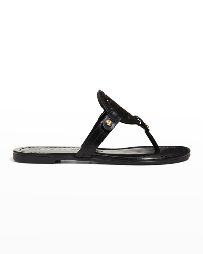 Tory Burch Miller Leather Sandals In Black
