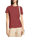 Loro Piana Girocollo Cotton T-shirt In 307e Pink Clouds