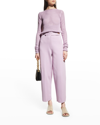 Aeron Madeleine High-rise Straight Cropped Trousers In Lilac