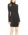 Versace Jeans Couture Jersey Mini Long Sleeves Dress In Nero