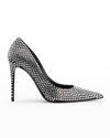 Dolce & Gabbana 105mm Crystal Silk Stiletto Pumps In Blkcrystl