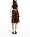 Aeron Lulu Sleeveless Ribbed Turtleneck Top In Black