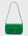 Marc Jacobs The Mini Flap Leather Shoulder Bag In Fern Green