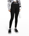 Dolce & Gabbana Dolce Elstic Waist Logo Cttn Leggings Bl In Nero