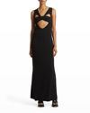 AMBUSH TWIST-FRONT CUT-OUT MAXI DRESS