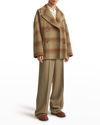 LORO PIANA GIUBB ROMAN OVERSIZE PLAID COAT