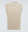Nanushka Malthe Ribbed Wool And Cashmere-blend Sweater Vest In Beige