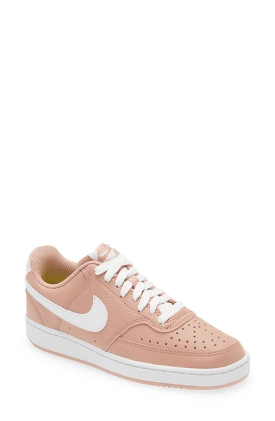 Nike Court Vision Low Sneaker In Rose Whisper/ White-volt-black