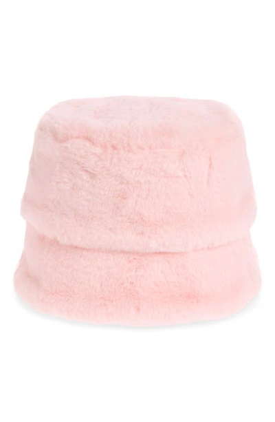 Gladys Tamez Faux Fur Bucket Hat In Baby Pink