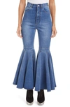 Alaïa Crinoline High-rise Flared Jeans In Bleu Jeans