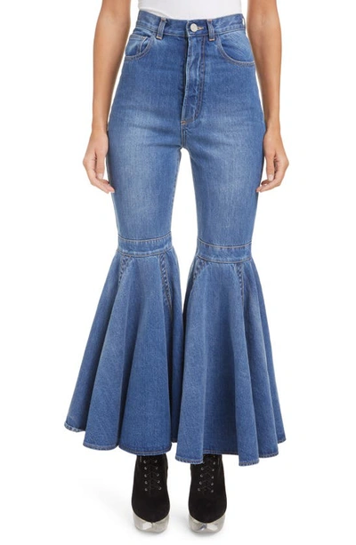 Alaïa Crinoline High-rise Flared Jeans In Blue Jeans