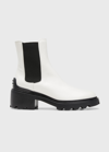 Tod's Gomma Calfskin Lug-sole Chelsea Booties In White
