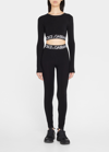 DOLCE & GABBANA BRANDED ELASTIC LONG-SLEEVE CROP TOP