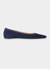 Totême The Denim Ballerina Shoes In Dark Indigo