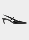 Totême The Sharp 50 Patent-leather Slingback Pumps In Black