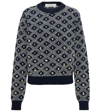 Golden Goose Journey W S Regular Crew Neck Jacquard With Degrade Embroidery In Blue White